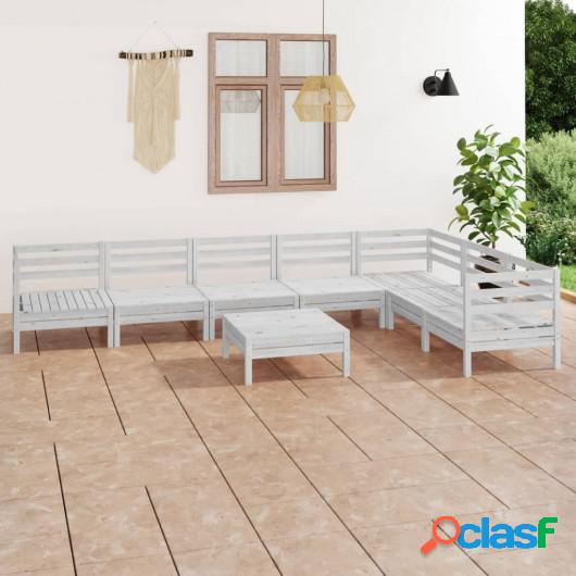 Juego de muebles de jardín 8 pzas madera de pino maciza