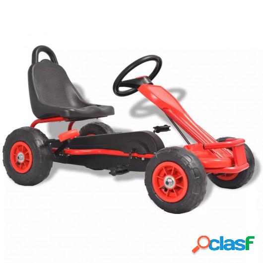 Kart de pedales con neumáticos rojo