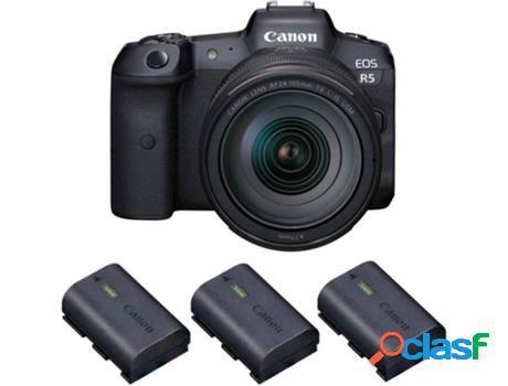 Kit Cámara Mirrorless, Objectivo y Baterías CANON EOS R5