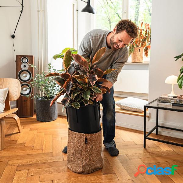 LECHUZA Jardinera TRENDCOVER 32 Cork TODO EN UNO natural