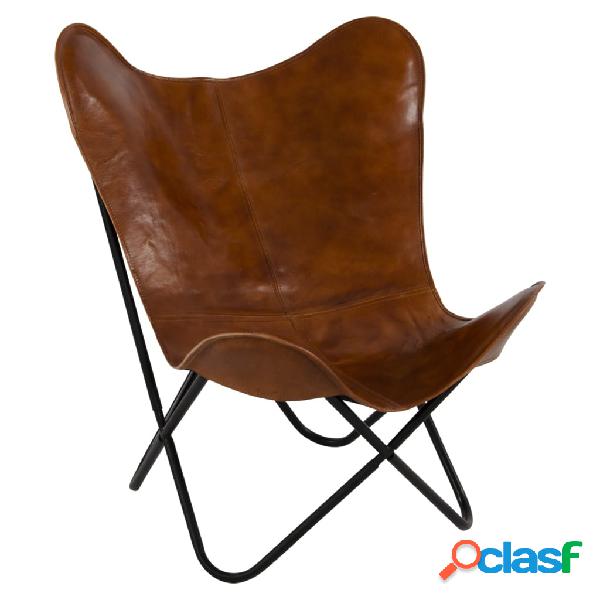 Lesli Living Silla Butterfly Buffalo gris y marrón 75x75x87