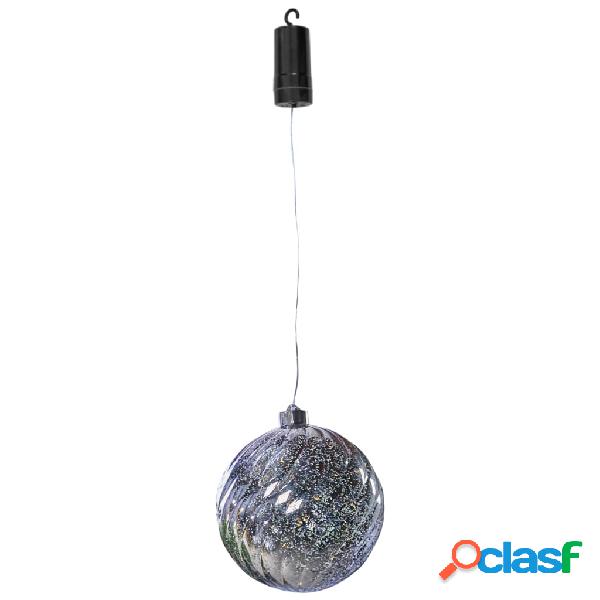 Luxform Lámpara colgante LED a pila Ball Swirl plateado