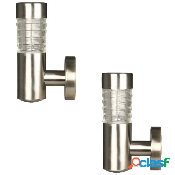 Luxform Lámpara de pared LED solar Tacoma 2 uds. plateada