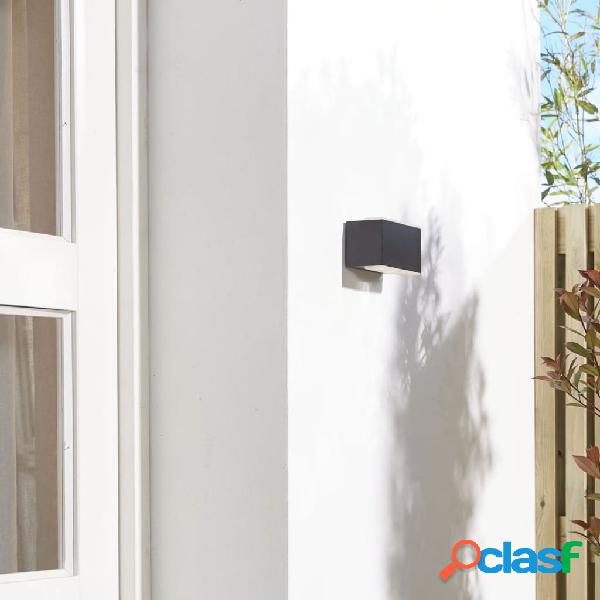 Luxform Lámpara de pared de jardín LED Cube negro