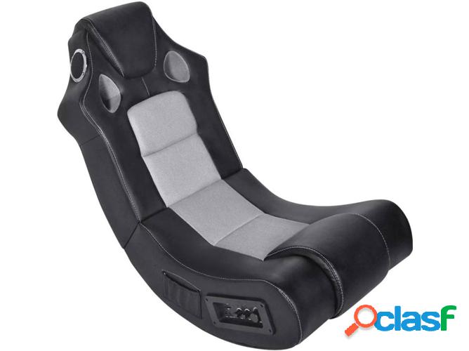 Mecedora con Música VIDAXL Negro y Gris (Cuero artificial)