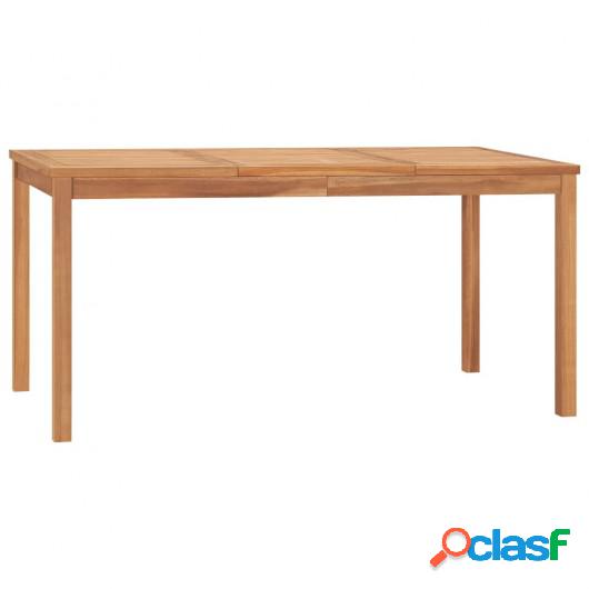 Mesa de comedor de jardín madera maciza de teca 160x80x77