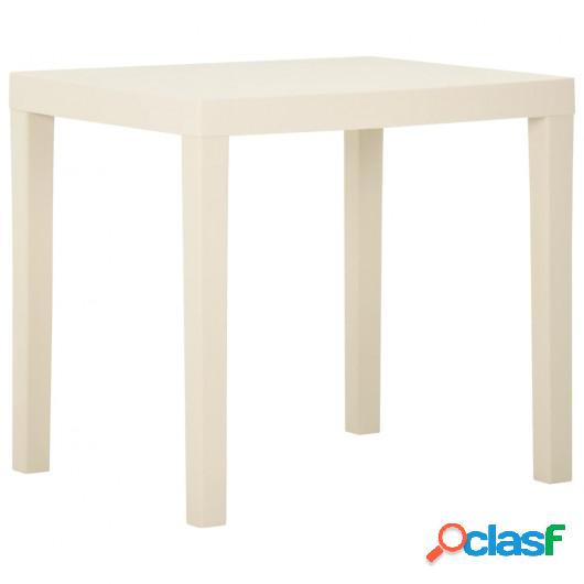 Mesa de jardín de plástico blanca 79x65x72 cm