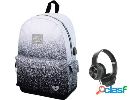 Mochila OPI BRANDS Mochila Sporty Black y Cascos Auriculares
