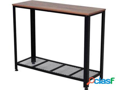 Mueble de TV HOMCOM 837-035 (101x35x80cm - Acero - Marrón)