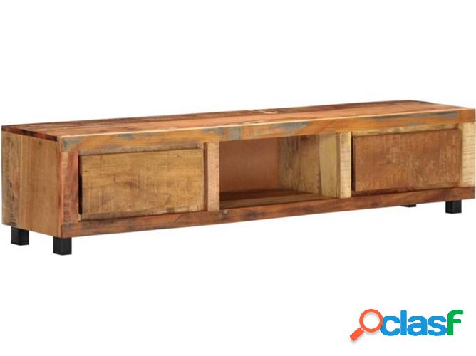 Mueble de TV VIDAXL (150x30x33cm - Madera Maciza - Marrón)