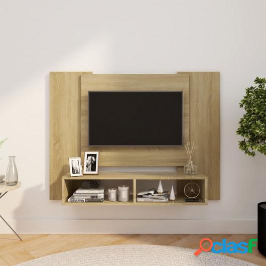 Mueble de TV de pared aglomerado color roble 120x23,5x90 cm