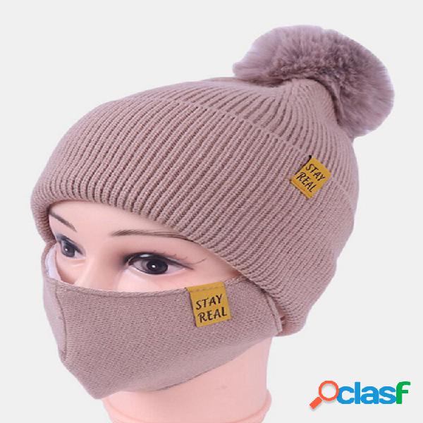 Mujer 2PCS Lana Invierno Mantener abrigado Diario Casual