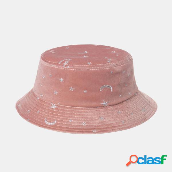 Mujer Bordado Estrellas Y Luna Patrón Estampado Casual Soft