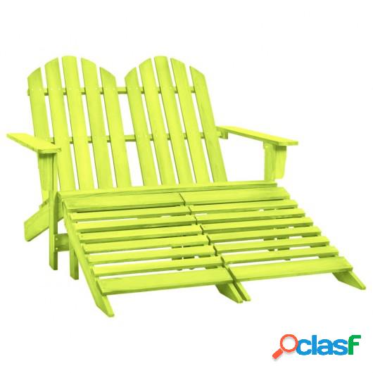 Otomana Adirondack de jardín 2 plazas madera de abeto verde