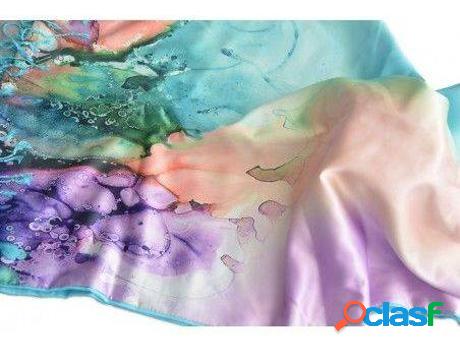 Pañuelos HOGAR Y MÁS Seda Natural Con Do Cara Y Fleco Agua