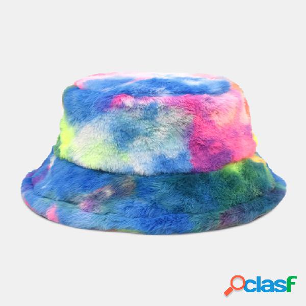 Piel de conejo sintética unisex Colorful Cubo de moda con