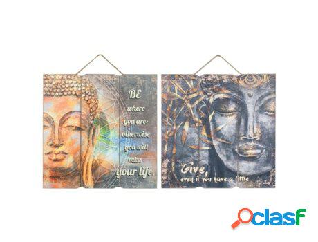 Placa Pared Buda 40X40 Incluye 2 Unidades Adorno Pared