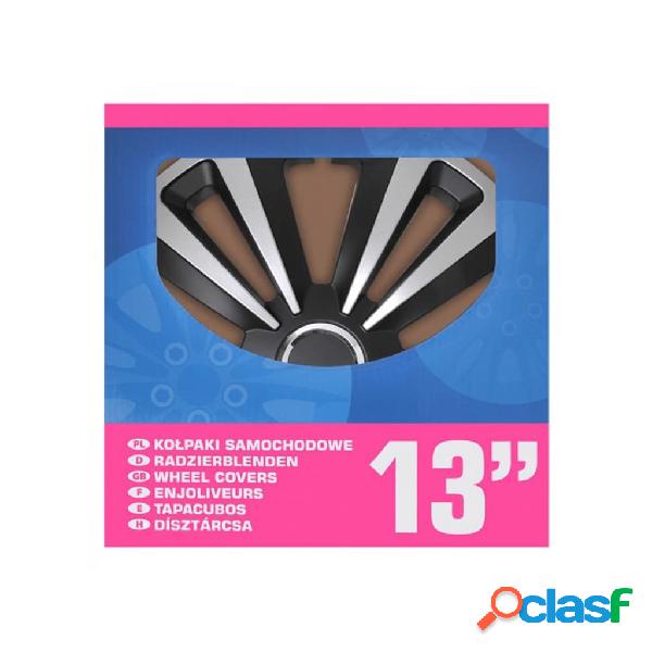 ProPlus Juego de tapacubos 4 unidades Terra plateado y negro