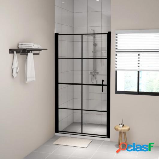 Puertas de ducha de vidrio templado negro 100x178 cm