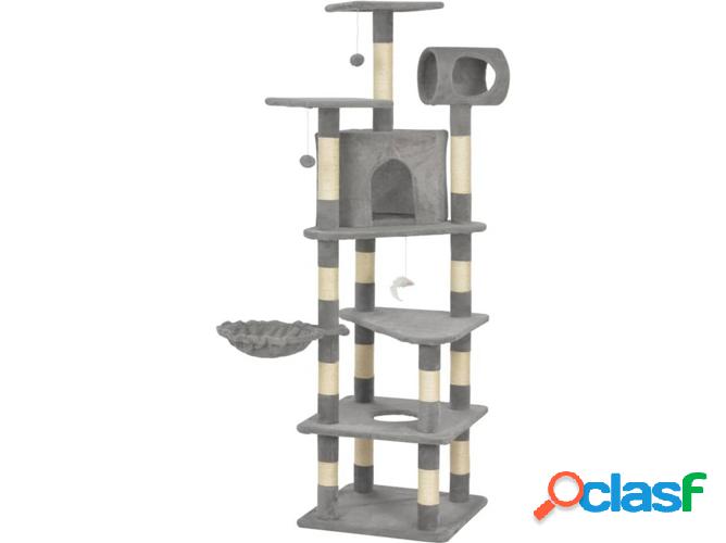 Rascador Árbol para Gatos VIDAXL Postes Sisal Gris (165 cm)