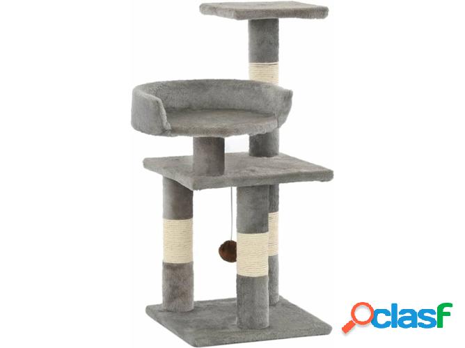 Rascador Árbol para Gatos VIDAXL con postes sisal Gris (65