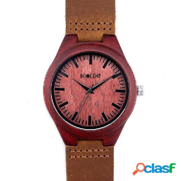 Reloj de madera y cuero SAAK GLOBE | by Insolent