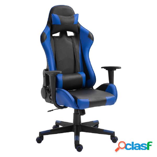Rousseau Silla de gaming Eric de cuero sintético azul