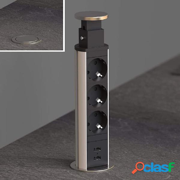 SCHÜTTE Regleta de 3 enchufes de forma integrada E1 negro