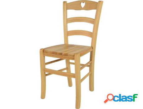 Silla T M C S Cuore (Marrón Claro - 88x43x46 cm - Madera)