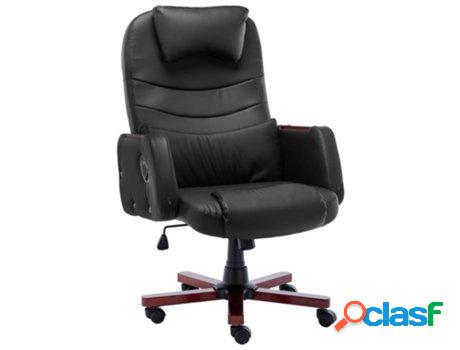 Silla de Oficina VIDAXL Negro (Cuero artificial - 66 x 68 x