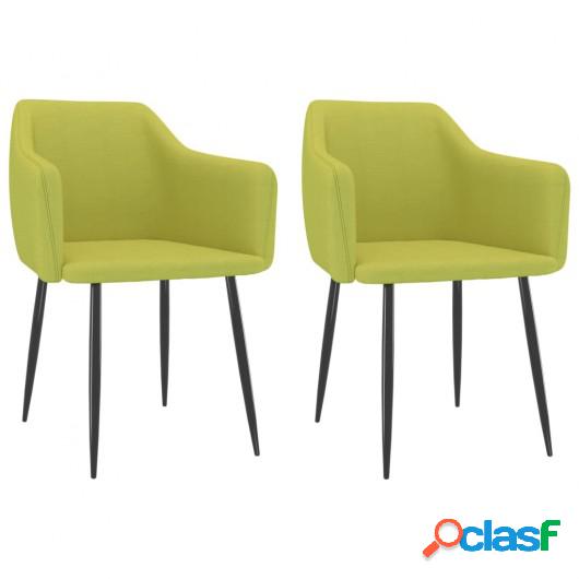 Silla de comedor 2 unidades tela verde