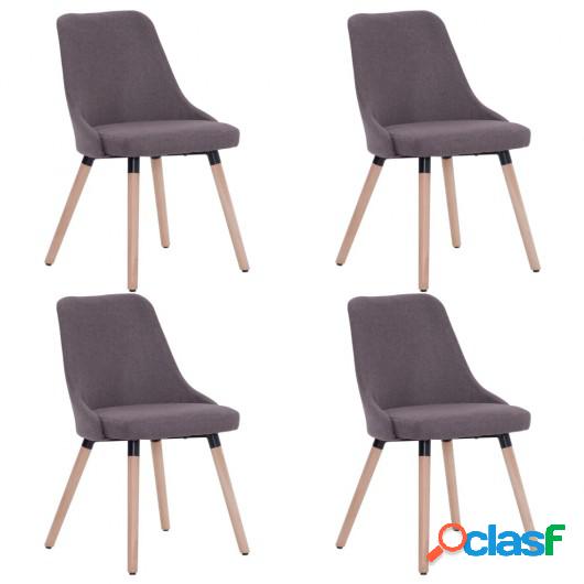 Silla de comedor 4 unidades de tela gris topo