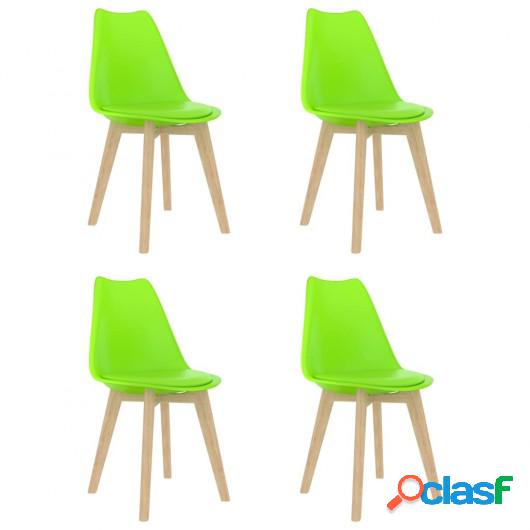 Silla de comedor 4 unidades plástico verde