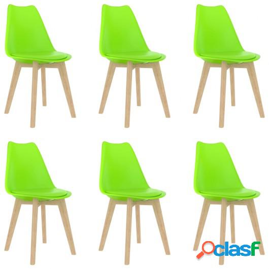 Silla de comedor 6 unidades plástico verde