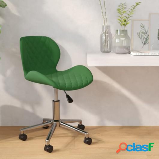 Silla de comedor giratoria de terciopelo verde oscuro