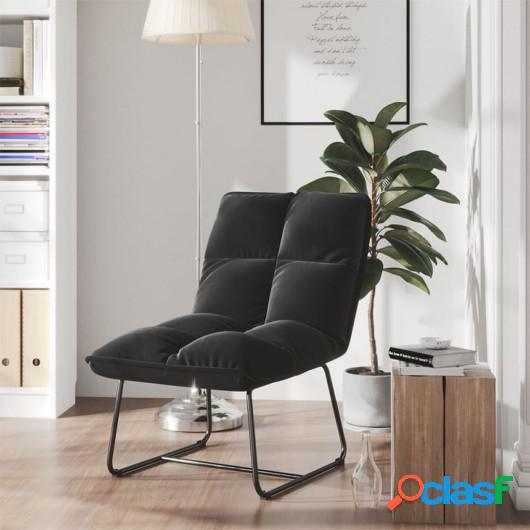 Silla de descanso con estructura de metal terciopelo negro