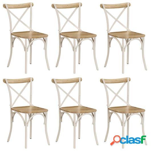 Sillas con respaldo cruzado 6 uds madera maciza de mango