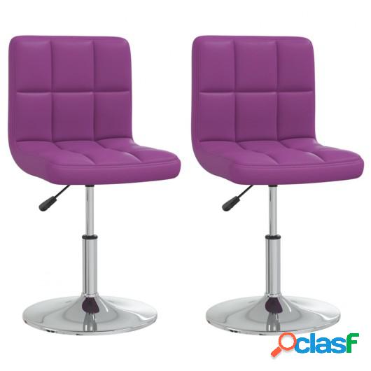 Sillas de comedor 2 unidades cuero sintético morado