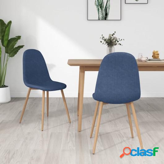 Sillas de comedor 2 unidades tela azul