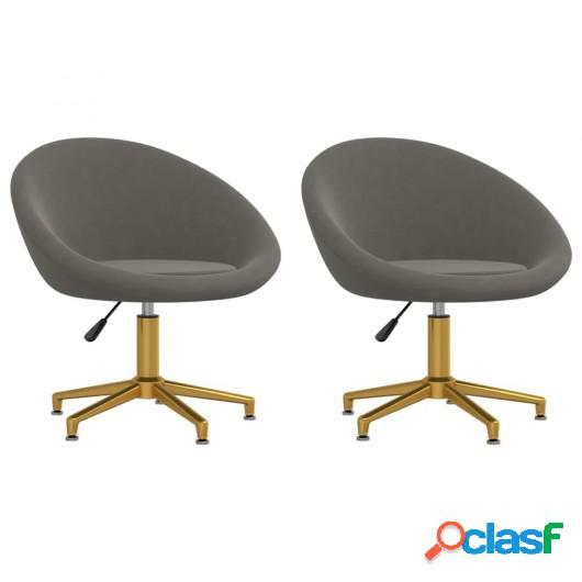 Sillas de comedor 2 unidades terciopelo gris oscuro