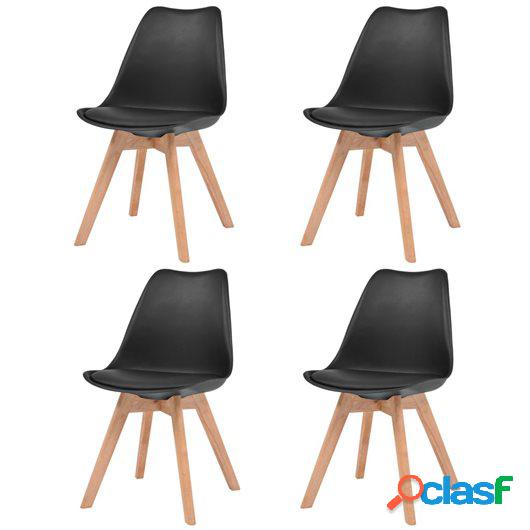 Sillas de comedor 4 unidades cuero artificial y madera