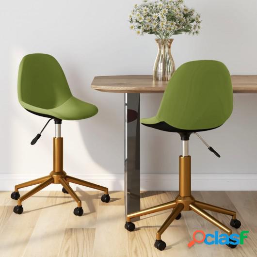 Sillas de comedor giratorias 2 uds de terciopelo verde claro