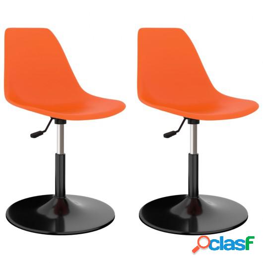 Sillas de comedor giratorias 2 unidades PP naranja