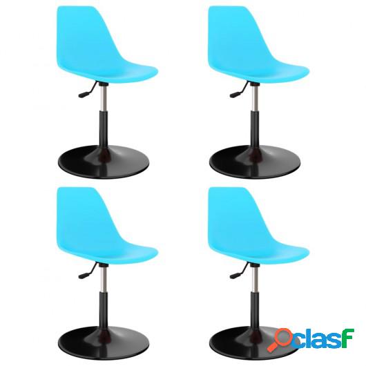 Sillas de comedor giratorias 4 unidades PP azul