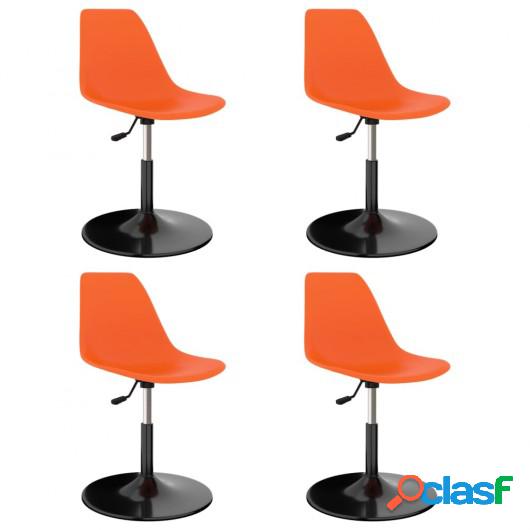 Sillas de comedor giratorias 4 unidades PP naranja