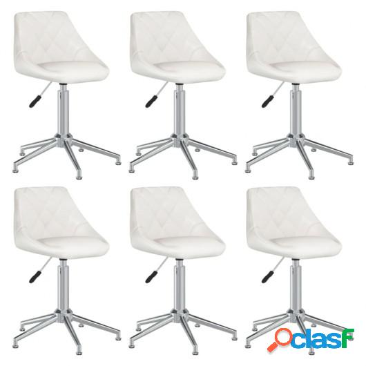 Sillas de comedor giratorias 6 unidades cuero sintético