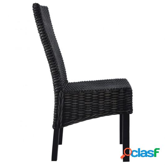 Sillas de comedor ratán Kubu y madera mango negro 4