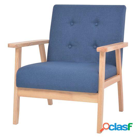 Sillón de tela azul