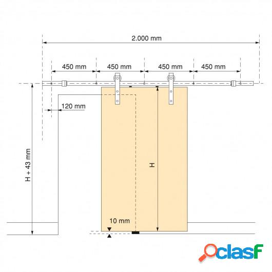 Sistema Barn para puertas correderas colgadas de madera,