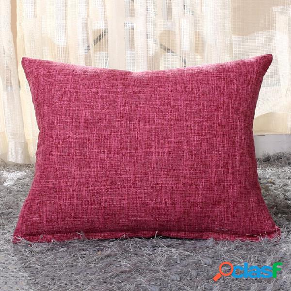Sólido Soft Almohada de lino de algodón Caso Funda de